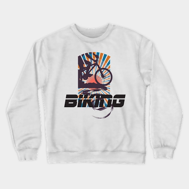 Biking Crewneck Sweatshirt by Dojaja